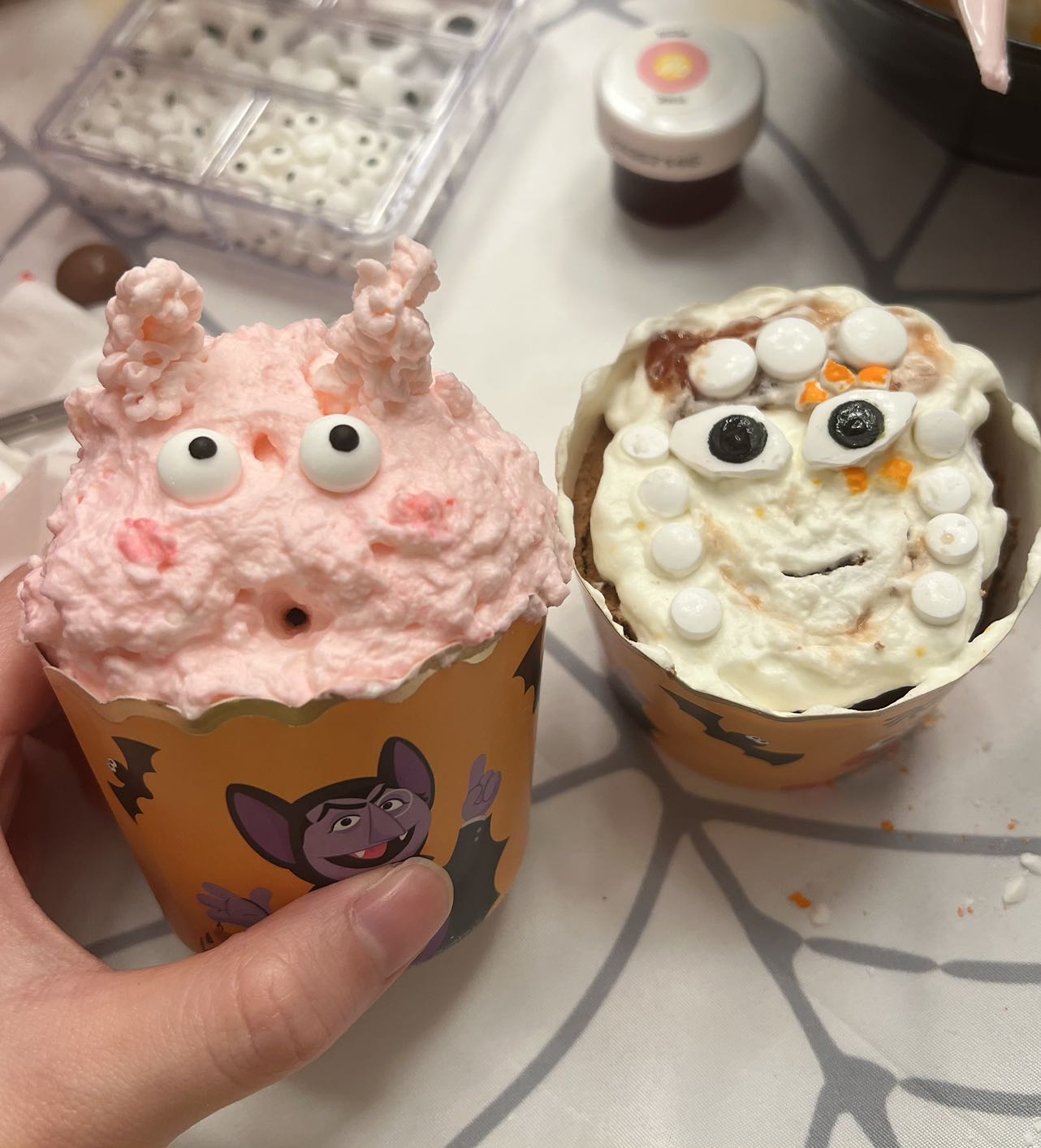 Two cute handmade cupcakes